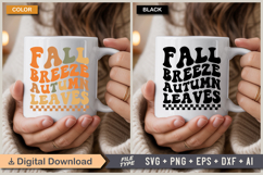 Fall Breeze Autumn Leaves SVG File | Fall Retro SVG Product Image 4
