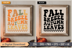 Fall Breeze Autumn Leaves SVG File | Fall Retro SVG Product Image 5