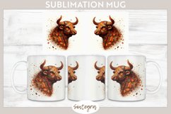 Fall Bull Animal v1 Mug Wrap Sublimation Product Image 1