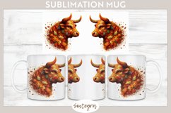 Fall Bull Animal v4 Mug Wrap Sublimation Product Image 1
