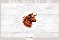 Fall Bull Animal v4 Wind Spinner Sublimation Product Image 1
