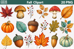 Cute Fall Animals Clipart | Autumn Sublimation Product Image 3