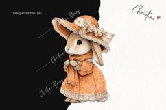 Whimsical Fall Bunny Clipart | Vintage Fall Png Product Image 2
