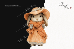 Whimsical Fall Bunny Clipart | Vintage Fall Png Product Image 2