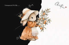 Whimsical Fall Bunny Clipart | Vintage Fall Png Product Image 2