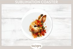Fall Bunny Animal v3 Round Coaster Sublimation Product Image 1