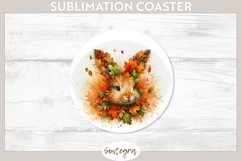 Fall Bunny Animal v5 Round Coaster Sublimation Product Image 1
