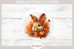 Fall Bunny Animal v7 Round Coaster Sublimation Product Image 1