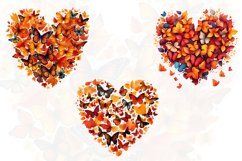 Fall Butterfly Heart Watercolor Clipart Product Image 5