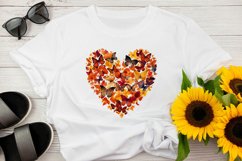 Fall Butterfly Heart Watercolor Clipart Product Image 3