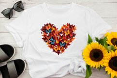 Fall Butterfly Heart Watercolor Clipart Product Image 4