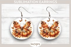 Fall Butterfly Animal v8 Round Earrings Sublimation Product Image 1