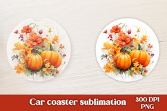 Sublimation car coaster | Fall pumpkin sublimation coaster