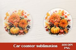 Car coaster sublimation design | Fall pumpkin coaster