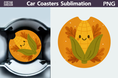 Corn Car Coaster | Autumn Sublimation Design Product Image 1