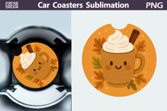 Cozy Fall Pumpkin Car Coaster Bundle | Autumn Sublimation Product Image 2