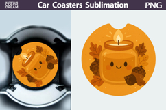 Cozy Fall Pumpkin Car Coaster Bundle | Autumn Sublimation Product Image 4