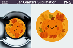 Cozy Fall Pumpkin Car Coaster Bundle | Autumn Sublimation Product Image 8