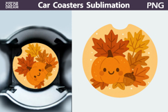Cozy Fall Pumpkin Car Coaster Bundle | Autumn Sublimation Product Image 10