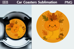 Pumpkin Car Coaster | Autumn Sublimation Design Product Image 1
