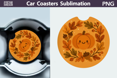 Pumpkin Car Coaster | Autumn Sublimation Design Product Image 1