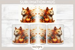 Fall Cat Animal v3 Mug Wrap Sublimation Product Image 1