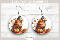 Fall Cat Animal v5 Round Earrings Sublimation Product Image 1