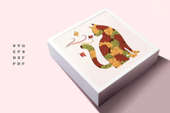 Fall Cat Shadow Box SVG, Autumn Leaves Cat 3D Papercut Product Image 2
