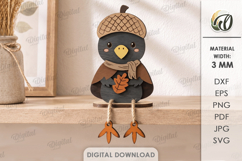 3D Fall Stand Laser Cut. Standing Decor. Crow SVG Product Image 1