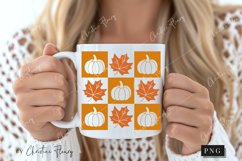 Retro Fall Checkered Pumpkin PNG Product Image 2