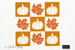 Retro Fall Checkered Pumpkin PNG Product Image 4