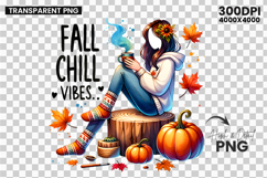 fall chill vibes png, autumn girl clipart, pumpkin girl sublimation, cozy fall design, trendy autumn vibes png, rustic fall girl clipart, farmhouse autumn sublimation, fall pumpkin fashion girl, cute autumn clipart, cozy fall season png