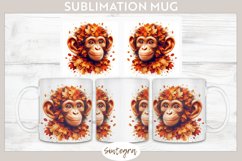 Fall Chimpanzee Animal v1 Mug Wrap Sublimation Product Image 1