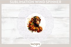 Fall Chimpanzee Animal v2 Wind Spinner Sublimation Product Image 1