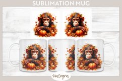 Fall Chimpanzee Animal v3 Mug Wrap Sublimation Product Image 1