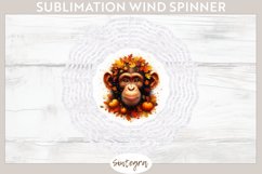Fall Chimpanzee Animal v5 Wind Spinner Sublimation Product Image 1