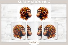 Fall Chimpanzee Animal v7 Mug Wrap Sublimation Product Image 1