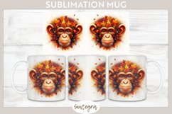 Fall Chimpanzee Animal v8 Mug Wrap Sublimation Product Image 1