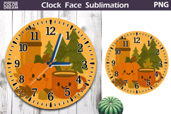 Fall Pumpkin Floral Clock Face | Hot Tea Clock Design Product Image 1