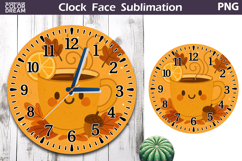 Fall Pumpkin Floral Clock Face | Hot Tea Clock Design Product Image 1