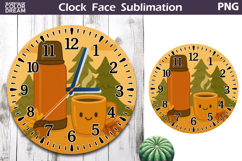 Fall Pumpkin Floral Clock Face | Hot Tea Clock Design Product Image 1
