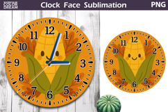 Fall Pumpkin Floral Clock Face | Cute Corn Clock Design Product Image 1