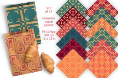 Fall Colors Abstract Geometric Seamless Patterned Papers PNG