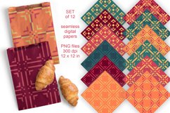 Fall Colors Abstract Geometric Seamless Patterned Papers PNG