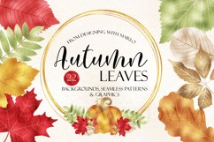 Autumn Leaves Clipart, Autumn Backgrounds, Fall Papers Product Image 1