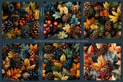 Autumn Season Seamless, Fall Season Leaf Pine Cones Patterns Product Image 4