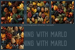 Autumn Season Seamless, Fall Season Leaf Pine Cones Patterns Product Image 5