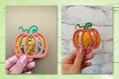 Pumpkin Confetti Shaker SVG | 3D Pumpkin Paper Cut Design Product Image 8