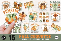 Fall Coquette Sticker Bundle PNG Product Image 1