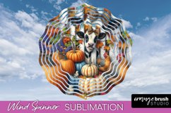 Fall Wind Spinner - Cow Wind Spinner Sublimation Design Product Image 1
